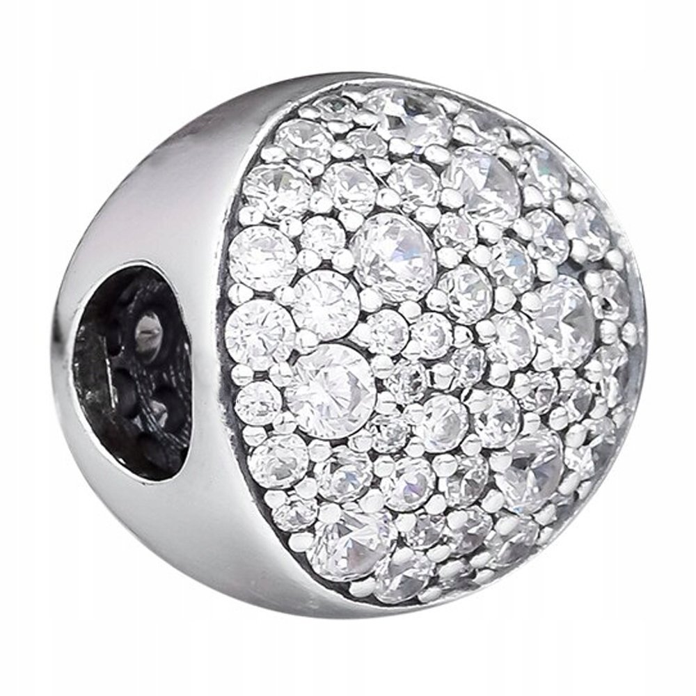 Charms srebrny Cyrkonia Kółko Kamienie srebro 925