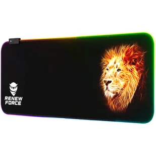 PODŚWIETLANA PODKŁADKA POD MYSZ GAMINGOWA LED XXL RGB-3 LION - Podkładki pod mysz - miniaturka - grafika 1