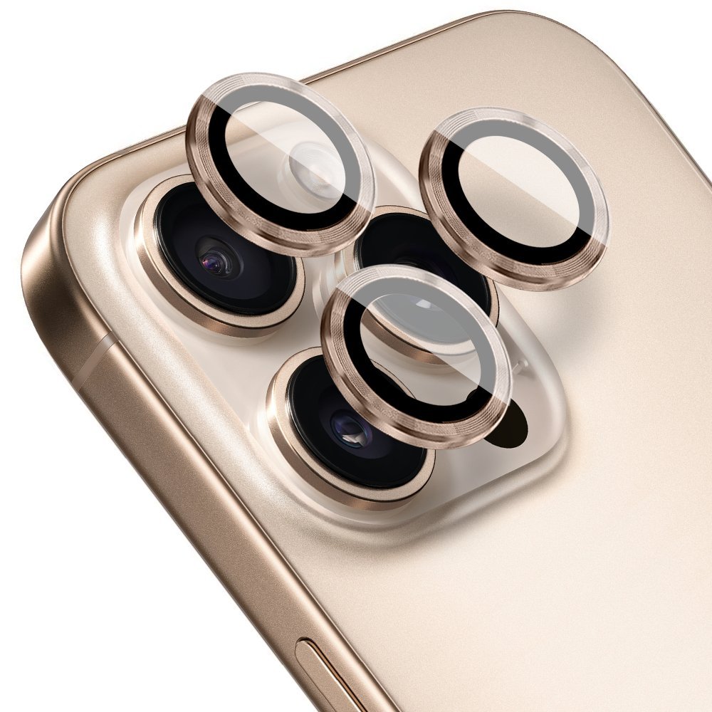 Osłona aparatu, szkło 9H do iPhone 16 Pro Max, 1 zestaw, tytan pustynny