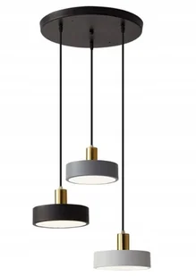 Lampa Sufitowa Led Plafon Wisząca Żyrandol 3 Pilot Czarny Szary - Lampy sufitowe - miniaturka - grafika 1