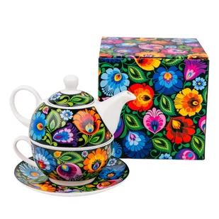 Filiżanka Halinka Z Imbryczkiem Do Kawy I Herbaty - Łowicka Czarna - Filiżanki Filiżanka Halinka Z Imbryczkiem Do Kawy I Herbaty - Łowicka Czarna - Filiżanki - miniaturka - grafika 1