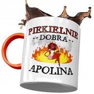 Kubki - Kubek Pomarańczowy Dla Apoliny Koleżanki Prezent z Nadrukiem ze Zdjęciem + Opakowanie na prezent (wzór 02) - miniaturka - grafika 1