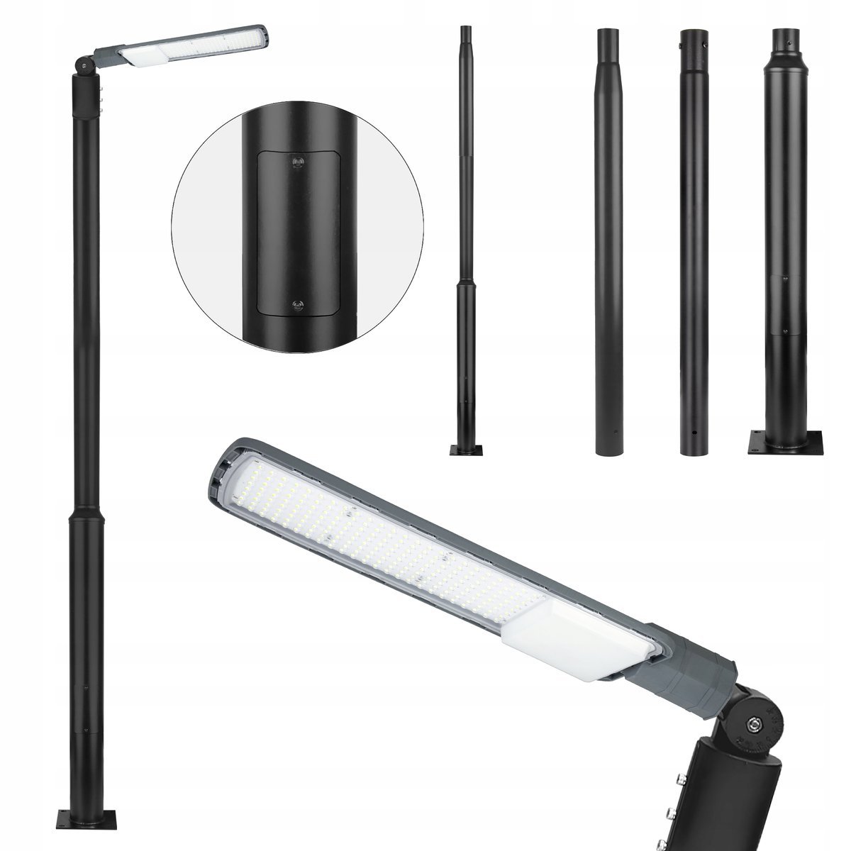 Słup oświetleniowy 3m 4m 5m Lampa ULICZNA 200W Ogrodowa parkowa Latarnia