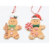 Ozdoby bożonarodzeniowe - Zawieszka plastikowa piernik 7 x 11 cm mix wzorów - miniaturka - grafika 1