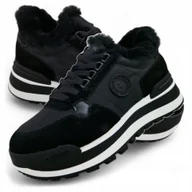 Buty sportowe damskie - Buty zimowe Damskie Sportowe ocieplane Big Star na platformie OO274a216 38 - miniaturka - grafika 1