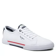 Trampki damskie - Pepe jeans Tenisówki Brady Men Basic PMS30816 White 800 - miniaturka - grafika 1