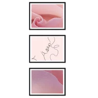 Ramki na zdjęcia - Zestaw ramek czarnych - galeria ramek na 3 zdjęcia + szablon powieszenia ram - miniaturka - grafika 1