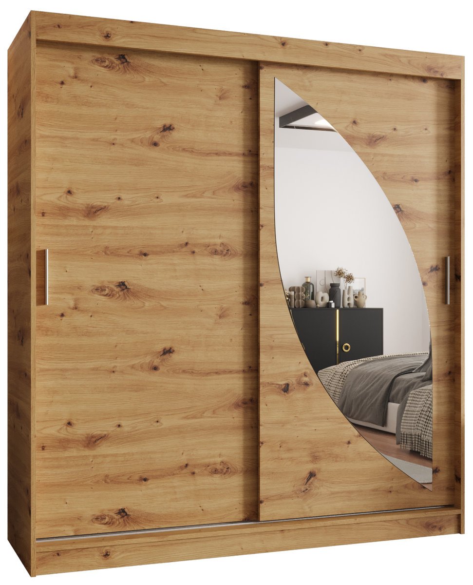 Szafa przesuwna Gardroba Abiks MILO 180 gł. 62 dąb artisan