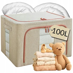 Organizer Pokrowiec Pojemnik Na Pościel Ubrania Kołdrę Koce 60X42X40 100L - Pokrowce na ubrania - miniaturka - grafika 1