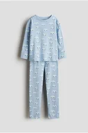 Piżamy damskie - H & M - Piżama z wzorzystego dżerseju - Niebieski - H&M - miniaturka - grafika 1