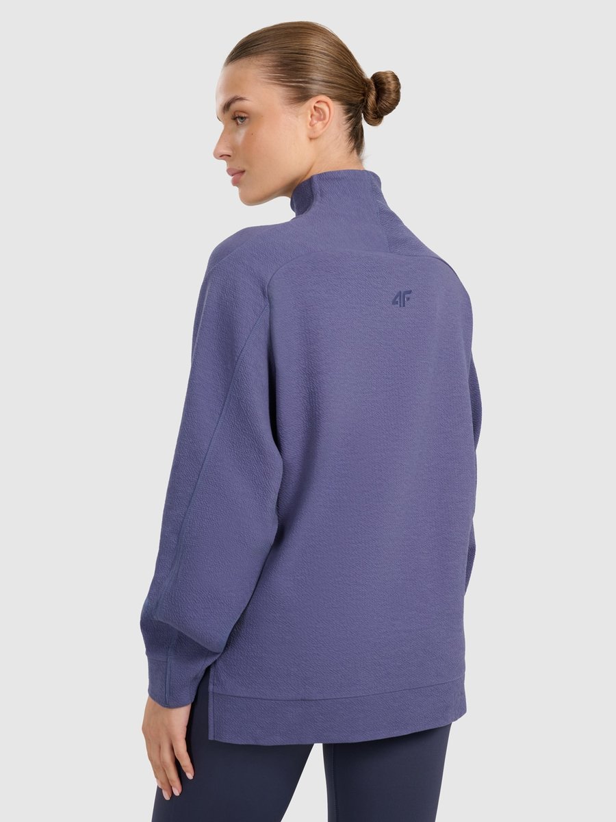 Bluza dresowa do jogi i pilatesu damska 4F 4FWAW25TFSWF589-30S Niebieski M