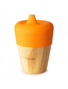 Eco rascals Kubek bambusowy z silikonową nakładką 190ml pomarańczowy - Kubki dla dzieci - miniaturka - grafika 1