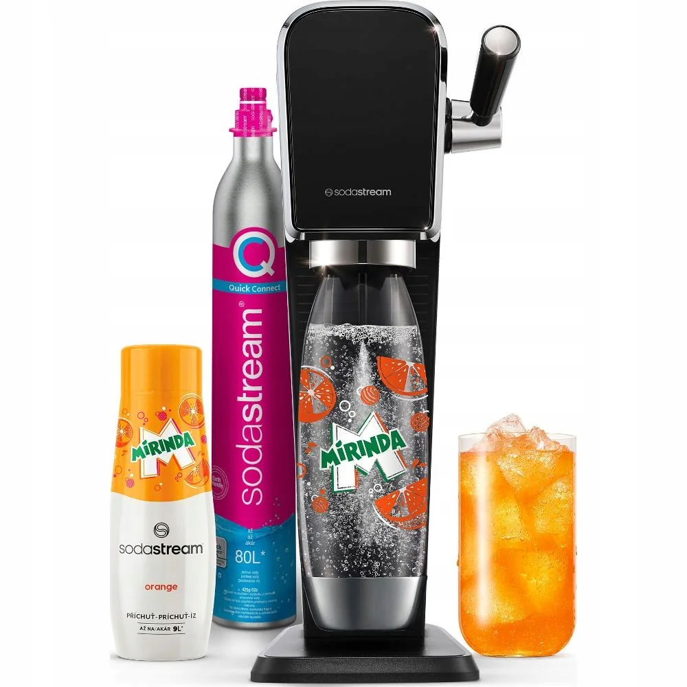 SATURATOR DO WODY SODASTREAM ART CZARNY MIRINDA EDITION 1 BUTELKA + SYROP
