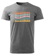 Koszulki i topy damskie - Koszulka dla Kosmetyczki Beautician Ciemnoszary melanż L - miniaturka - grafika 1