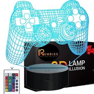 Lampka Nocna 3D LED PAD Kontroler GAMER RGB Pilot PREZENT DLA GRACZA Rumbigo - Figurki dla dzieci Lampka Nocna 3D LED PAD Kontroler GAMER RGB Pilot PREZENT DLA GRACZA Rumbigo - Figurki dla dzieci - miniaturka - grafika 1