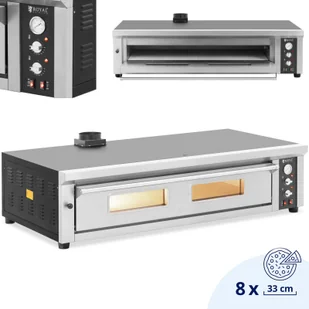 Piec do pizzy elektryczny z szamotem na 8 pizz śr. 33 cm 400 V 8400 W - Piece, kotły  i płyty grzejne gastronomiczne - miniaturka - grafika 1