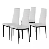 Krzesła - GoodHome Krzesła tapicerowane 4x krzesło do salonu jadalni Goodhome DC855-4 WHITE - miniaturka - grafika 1