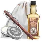 Zestawy kosmetyków męskich - Zestaw do stylizacji włosów - Reuzel Grooming Tonic, Reuzel Extreme Pomade oraz ZEW Roller - miniaturka - grafika 1