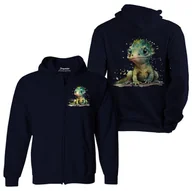 Bluzy dla dziewczynek - Bluza dziecięca rozpinana z kapturem gekon dzieciak 128 5made - miniaturka - grafika 1