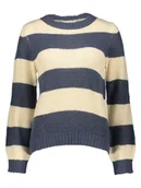 Swetry damskie - Vila Sweter "Lana" w kolorze beżowo-granatowym - miniaturka - grafika 1