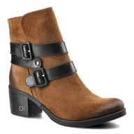 Botki damskie - Rude Botki Carinii Damskie Modne Buty Na Obcasie - miniaturka - grafika 1