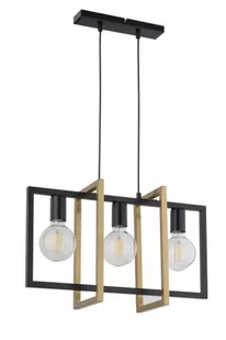 Sigma Salonowa LAMPA wisząca EDEN 32234 prostokątna OPRAWA metalowe ramki zwis czarny złoty - Lampy sufitowe - miniaturka - grafika 1