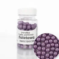 Dodatki do ciast w proszku - Posypka cukrowa PEREŁKI PERŁOWE FIOLETOWE 7 mm Sweet Decor, 40 g - miniaturka - grafika 1