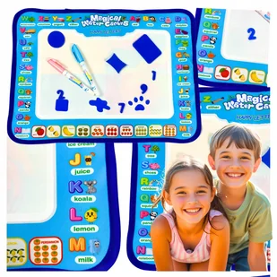 MATA WODNA ZESTAW KREATYWNY DO MALOWANIA WODĄ ALFABET MATA PISAKI SZABLON - Maty edukacyjne - miniaturka - grafika 1