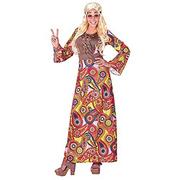 Sukienki - Widmann Widmann - Kostium dla dorosłych Hippie Woman, sukienka z kamizelką, łańcuszek ze znakiem Peace, Flower Power, przebranie, karnawał, impreza tematyczna 6545 - miniaturka - grafika 1