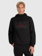 Bluzy męskie - 4F Bluza dresowa nierozpinana z kapturem męska - czarna S - miniaturka - grafika 1