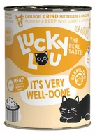Mokra karma dla kotów - Lucky Lou Lifestage Sterilized Drób i wołowina puszka 400g - miniaturka - grafika 1