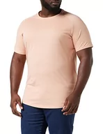 Koszulki męskie - JACK & JONES Męski T-shirt ekologiczny bawełna, Coral Pink/Fit:reg, L - miniaturka - grafika 1