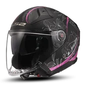 Kaski motocyklowe - Kask Otwarty LS2 OF603 INFINITY II LOTUS Matowy RóżowyS - miniaturka - grafika 1