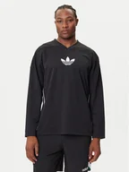 Koszulki męskie - adidas Longsleeve adicolor Mesh JY1307 Czarny Regular Fit - miniaturka - grafika 1