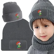 Czapki dla dzieci - Wygodna Zimowa Czapka Szara Dziecięce Zabawne Wz - miniaturka - grafika 1