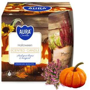 Świeca zapachowa w szkle BISPOL Aura 20H HALLOWEEN - Świece - miniaturka - grafika 1