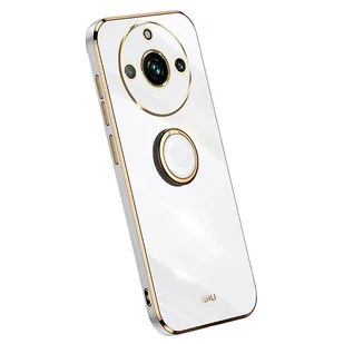 Etui na telefon XINLI do Realme 11 Pro 5G / 11 Pro + 5G Galwanizowana tylna pokrywa TPU z podpórką pierścieniową Biały Style C Realme 11 Pro+ 5G - Etui i futerały do telefonów - miniaturka - grafika 1