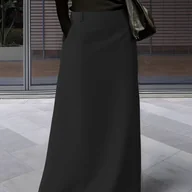 Spódnice - TEMU Elegancka spódnica maxi damska - Spódnica o prostych nogawkach, przypominająca spodnie, z bocznymi kieszeniami, możliwość prania w pralce, - miniaturka - grafika 1