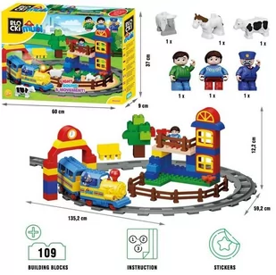 KLOCKI MUBI 110 INTERAKTYWNA KOLEJKA WESOŁA FARMA - Klocki - miniaturka - grafika 1