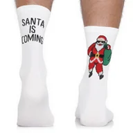 Skarpetki męskie - Sportowe świąteczne skarpety rowerowe Todo Cycling Pro z Mikołajem SANTA IS COMING, kolarskie, szosowe, 39-42 - miniaturka - grafika 1