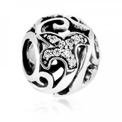 Charmsy - Murrano Charms Koralik Srebrny KSZTAŁT MELODII SR-152 - miniaturka - grafika 1