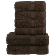 Ręczniki - vidaXL 6-częściowy zestaw ręczników premium SOLUND, brązowy, 600 g/cm² - miniaturka - grafika 1