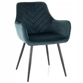 Krzesła - Krzesło Fig Velvet Zielone/Czarne Metalowe Kuchnia Jadalnia Salon - miniaturka - grafika 1