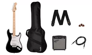 Squier Sonic Stratocaster Pack Maple Fingerboard Black Gig Bag 10G 230V EU - Gitary elektryczne - miniaturka - grafika 1