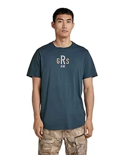 Koszulki męskie - G-STAR RAW Męski t-shirt Lash Back Gr R T, Blue (Nitro 336-1861), XS - grafika 1