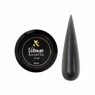 Żele do paznokci - Vitrage Builder Gel Black 15 ml - miniaturka - grafika 1
