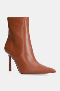 Steve Madden botki skórzane Iyanna damskie kolor brązowy na szpilce SM11002278 - Botki damskie - miniaturka - grafika 1
