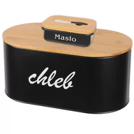 Chlebaki - CHLEBAK STALOWY + MASELNICZKA Z NOŻYKIEM 2762 - miniaturka - grafika 1