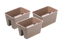 Skrzynie ogrodowe - Prosperplast Donica balustradowa Ratolla Railing, 3 elementy (Mocca, Prostokątny) - miniaturka - grafika 1