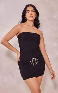 PRETTYLITTLETHING SUKIENKA CZARNA Z LNEM 40 EGR - Sukienki - miniaturka - grafika 1